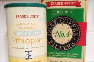 Supplies: coarse ground coffee (I prefer dark!), #4 filters & a ceramic drip filter (not pictured).