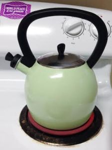 Heat til she whistles then let it cool for a few minutes.