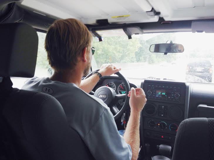 Our chauffeur - we're so fancy!