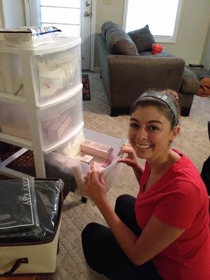 My sister browsing the inventory.