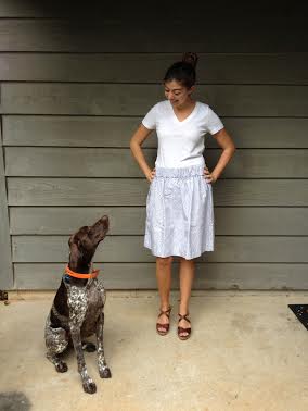 Excuse the wrinkles (though you probably didn't even notice because of all the cuteness!), I made her try it on as soon as she opened the present!