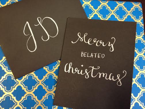 you really can't beat silver and black - it makes even a super late Christmas card look chic.